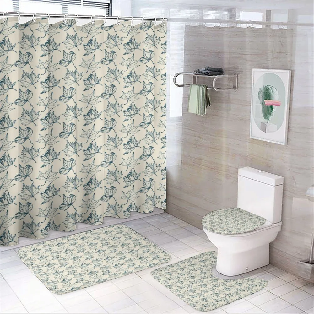 Hand Drawn Botany Motifs — 4-Piece Bathroom Set preview