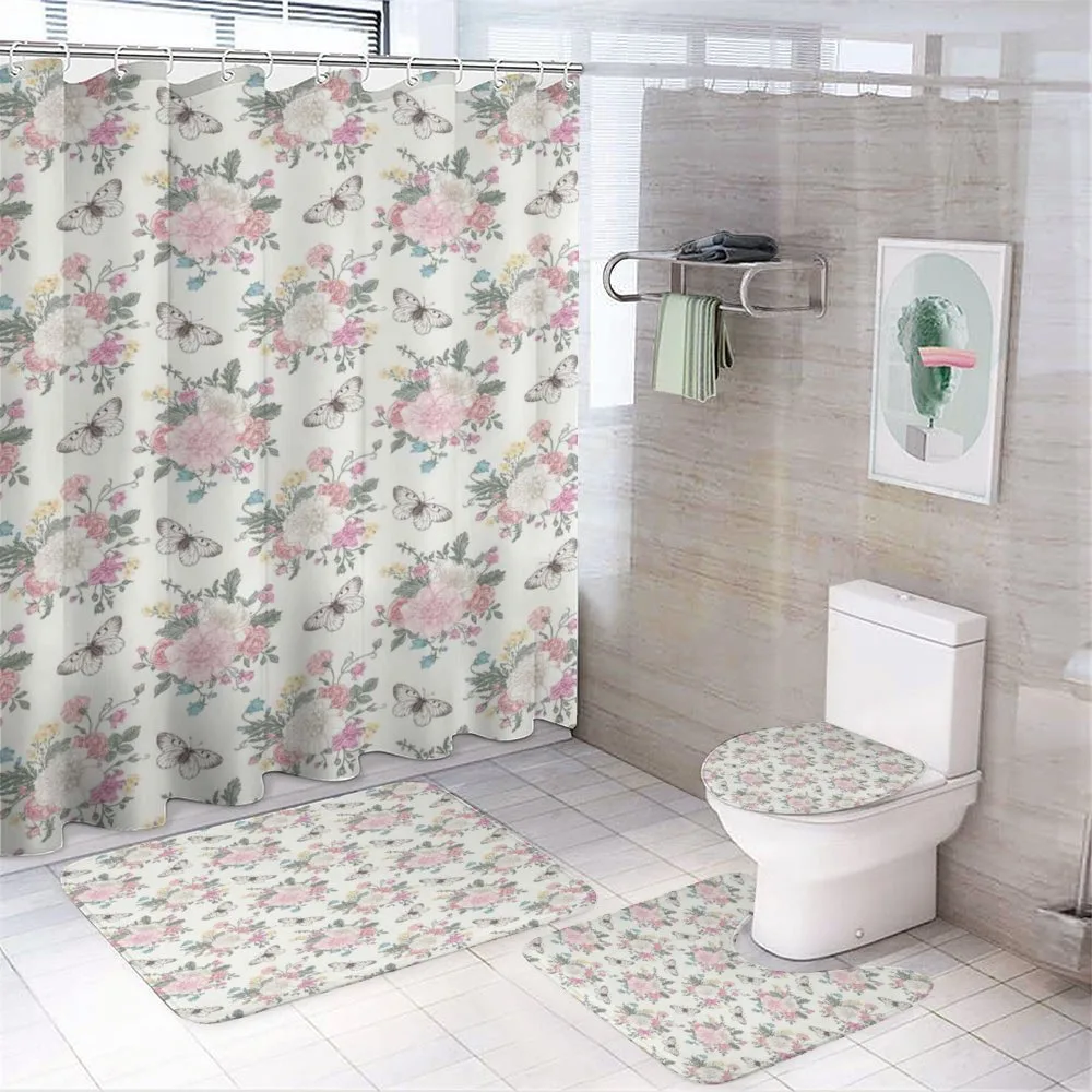 Roses Bouquet — 4-Piece Bathroom Set preview