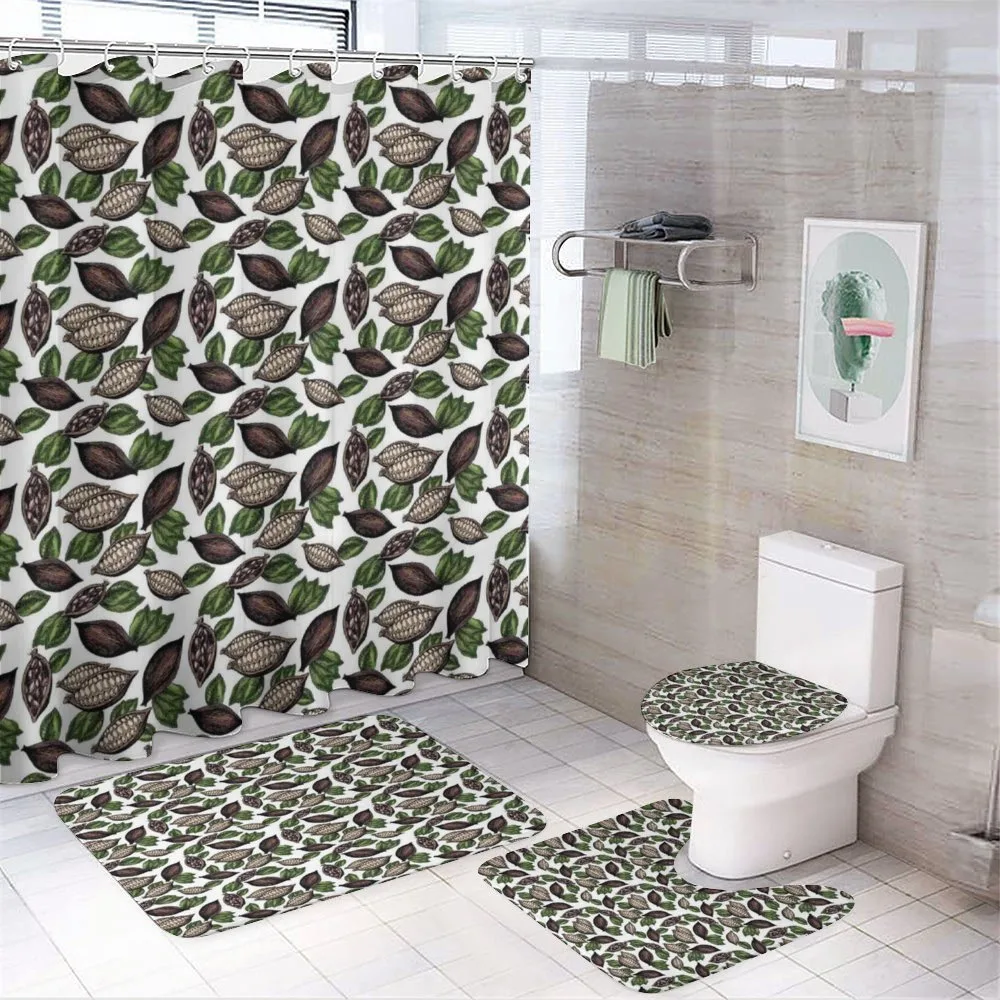 Sketch Art Beans and Leaves — 4-Piece Bathroom Set preview