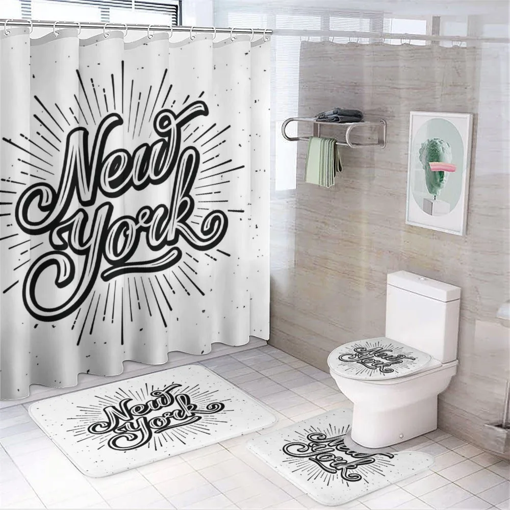 New York Typography — 4-Piece Bathroom Set preview