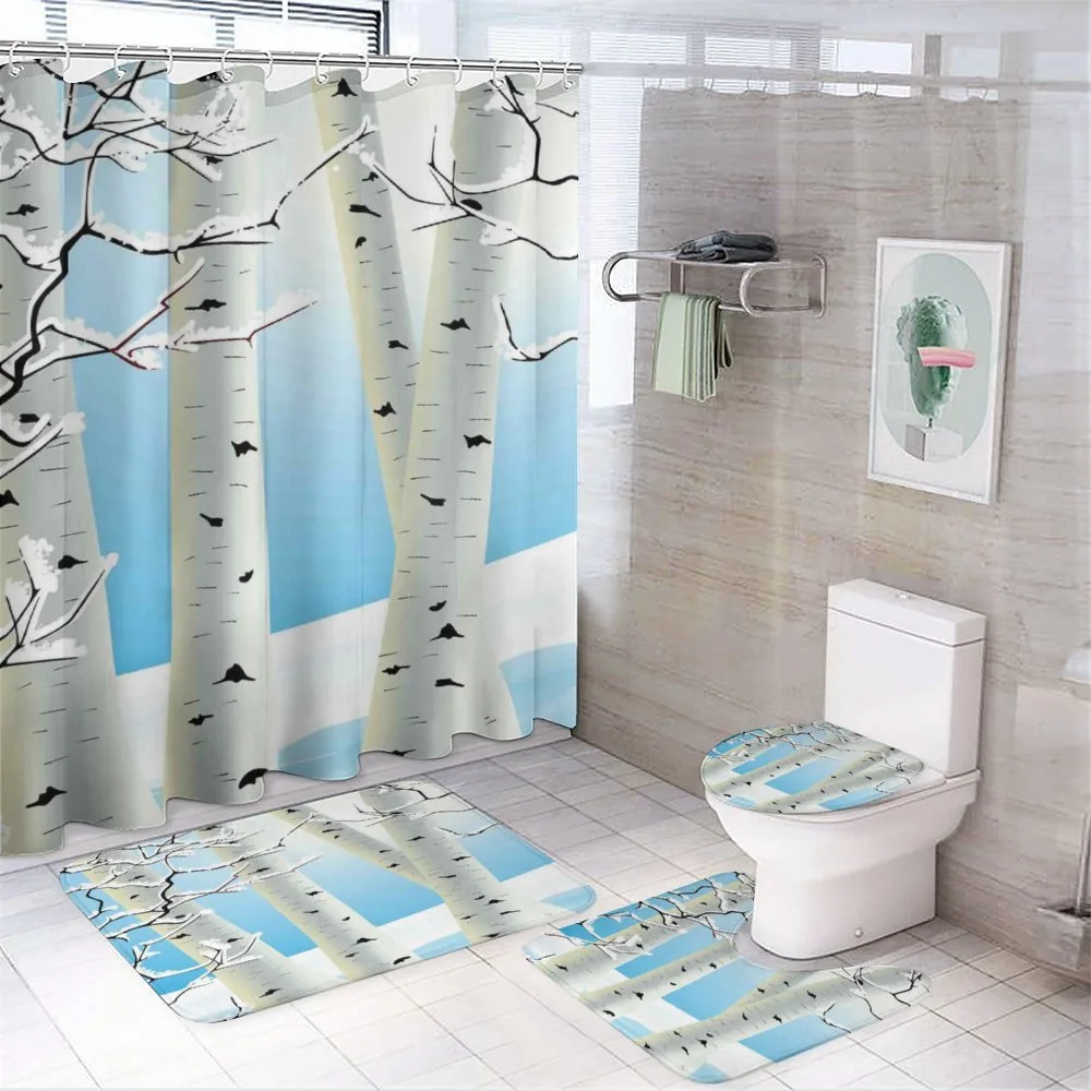 Seasonal Snow Forest — 4-Piece Bathroom Set preview