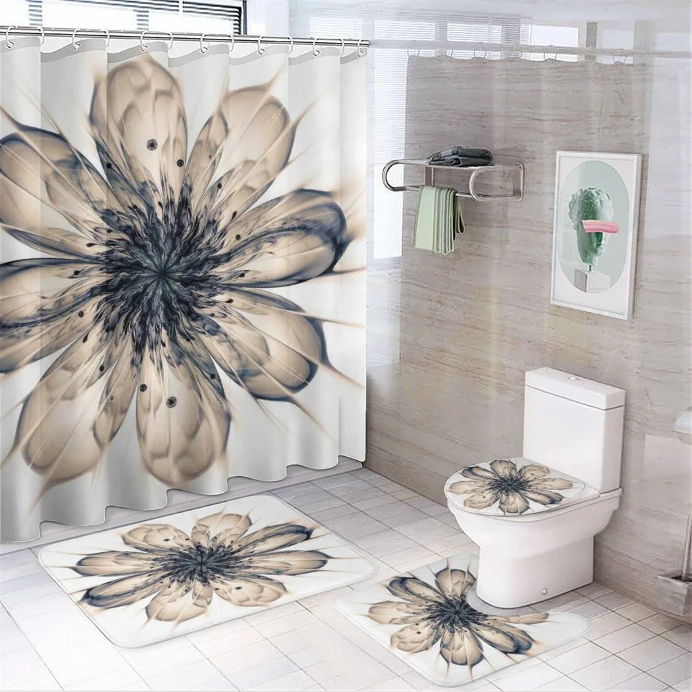 Close-up Fractal Flower — 4-Piece Bathroom Set preview