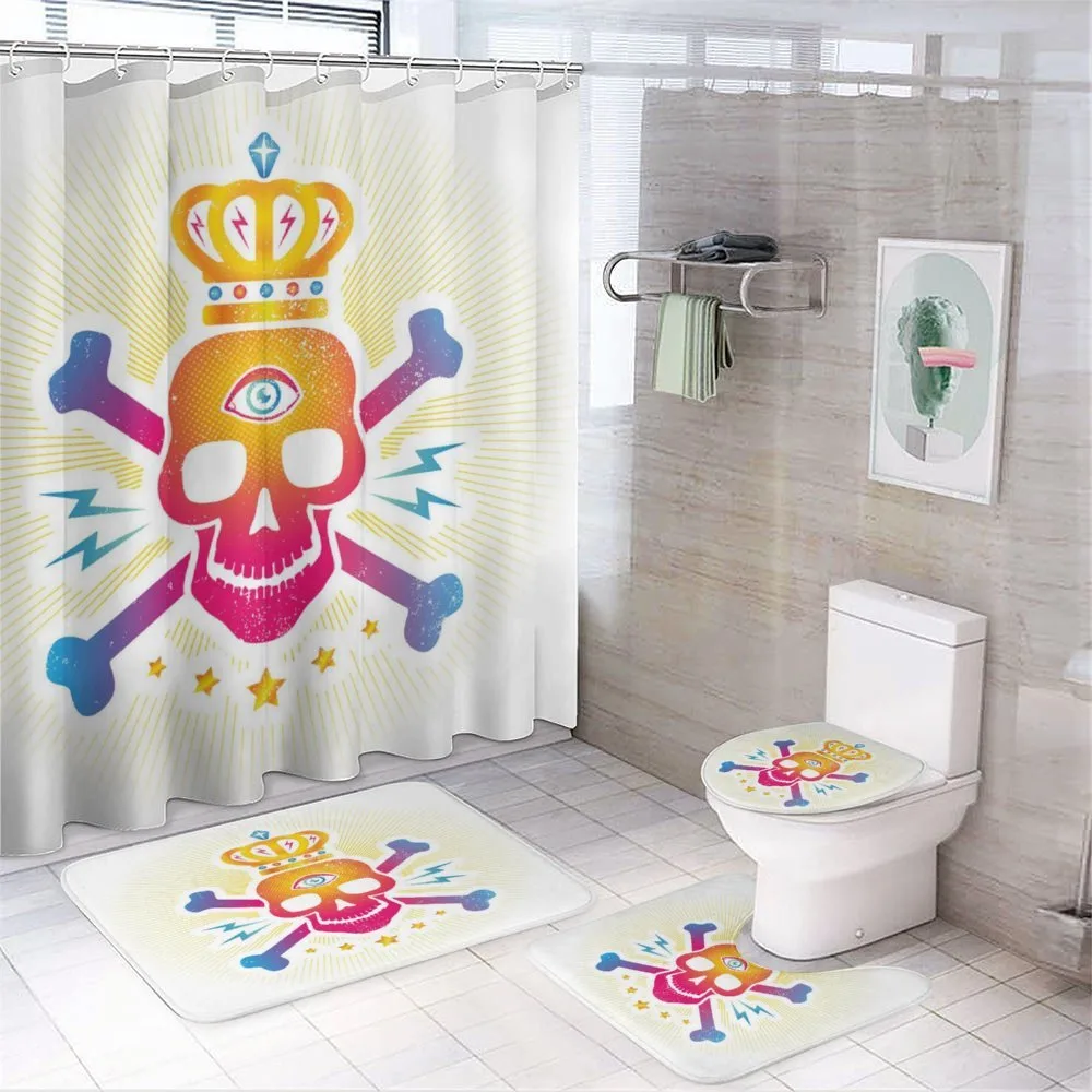 Digital Print Skull Crown — 4-Piece Bathroom Set preview