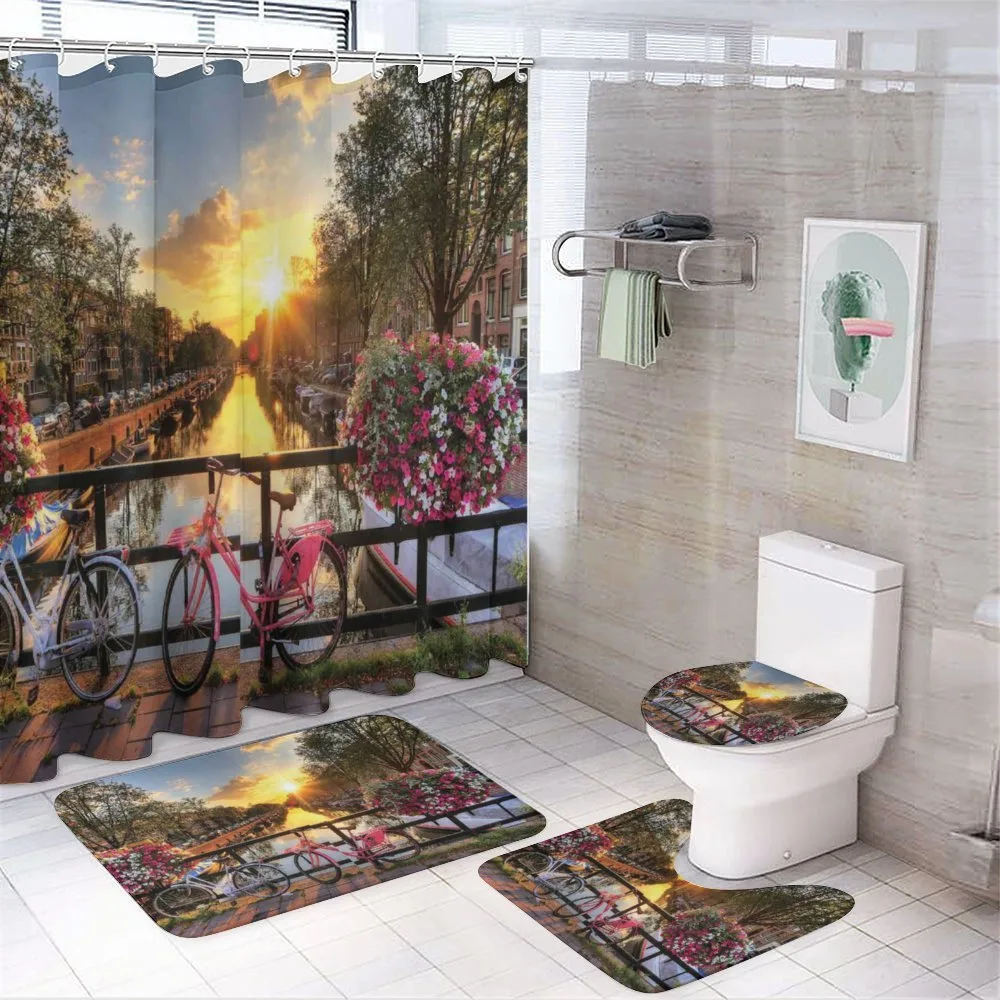 Holland Urban Bikes and Canal — 4-Piece Bathroom Set preview
