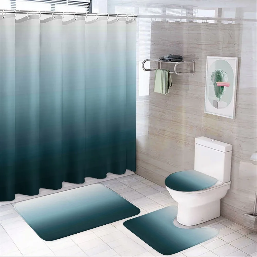 Teal Shades Design — 4-Piece Bathroom Set preview