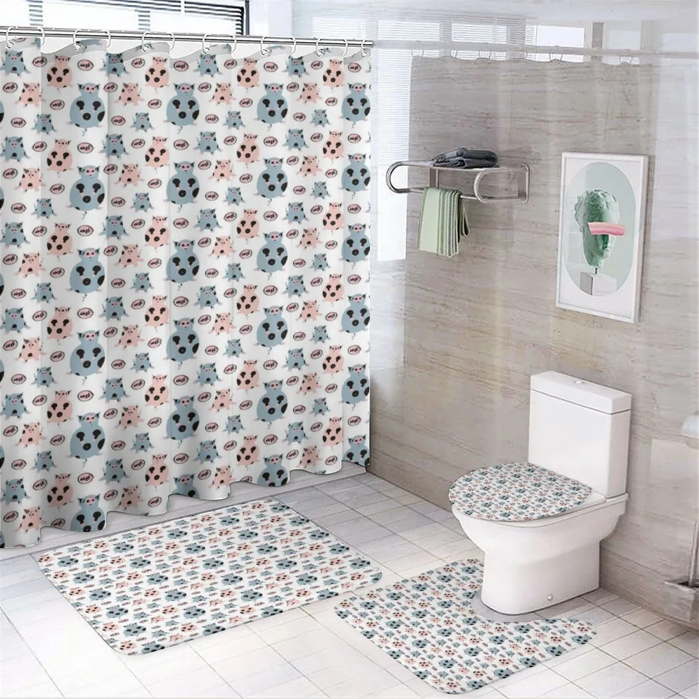 Cartoon Pigs Art — 4-Piece Bathroom Set preview