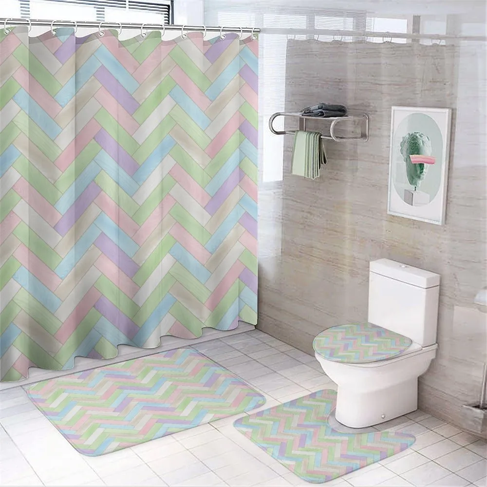 Parquet Herringbone Soft — 4-Piece Bathroom Set preview