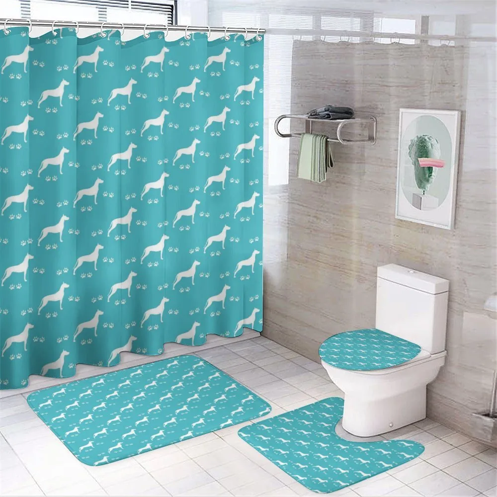 Dog and Paw Silhouettes — 4-Piece Bathroom Set preview
