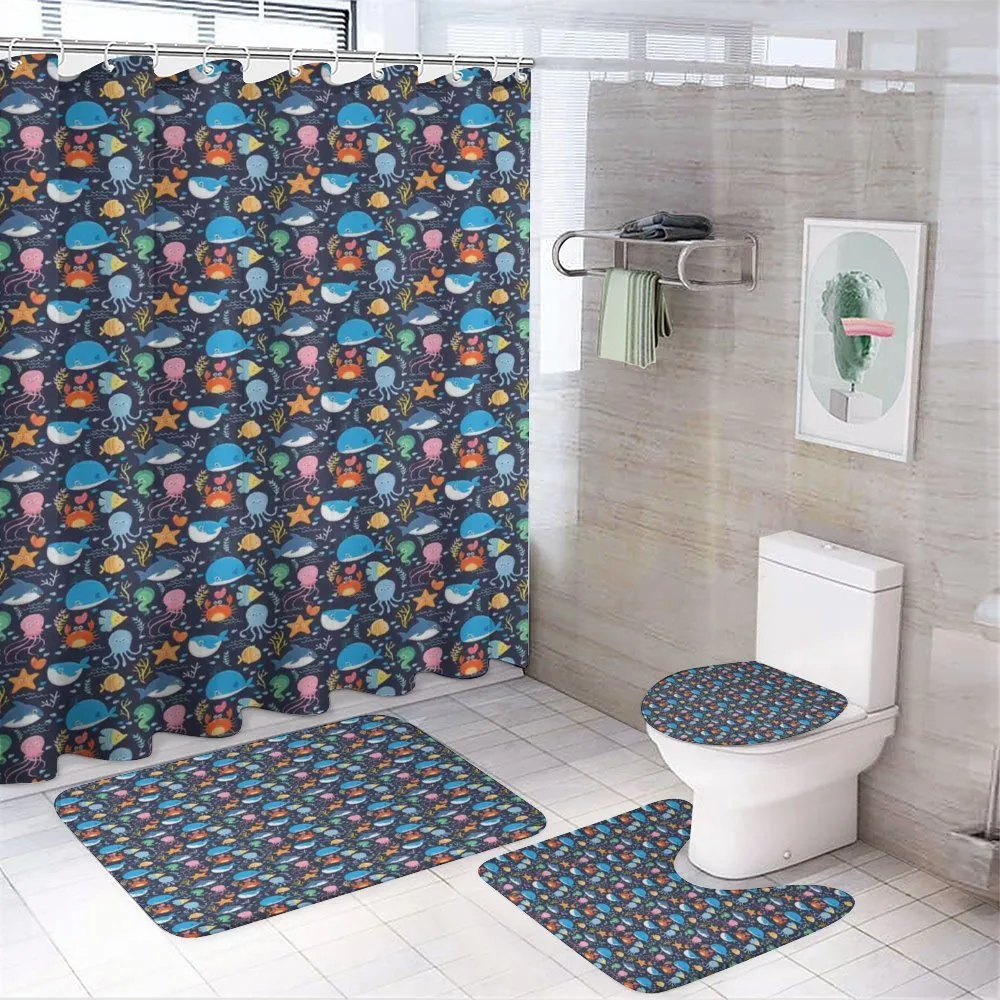 Funny Ocean Animals — 4-Piece Bathroom Set preview