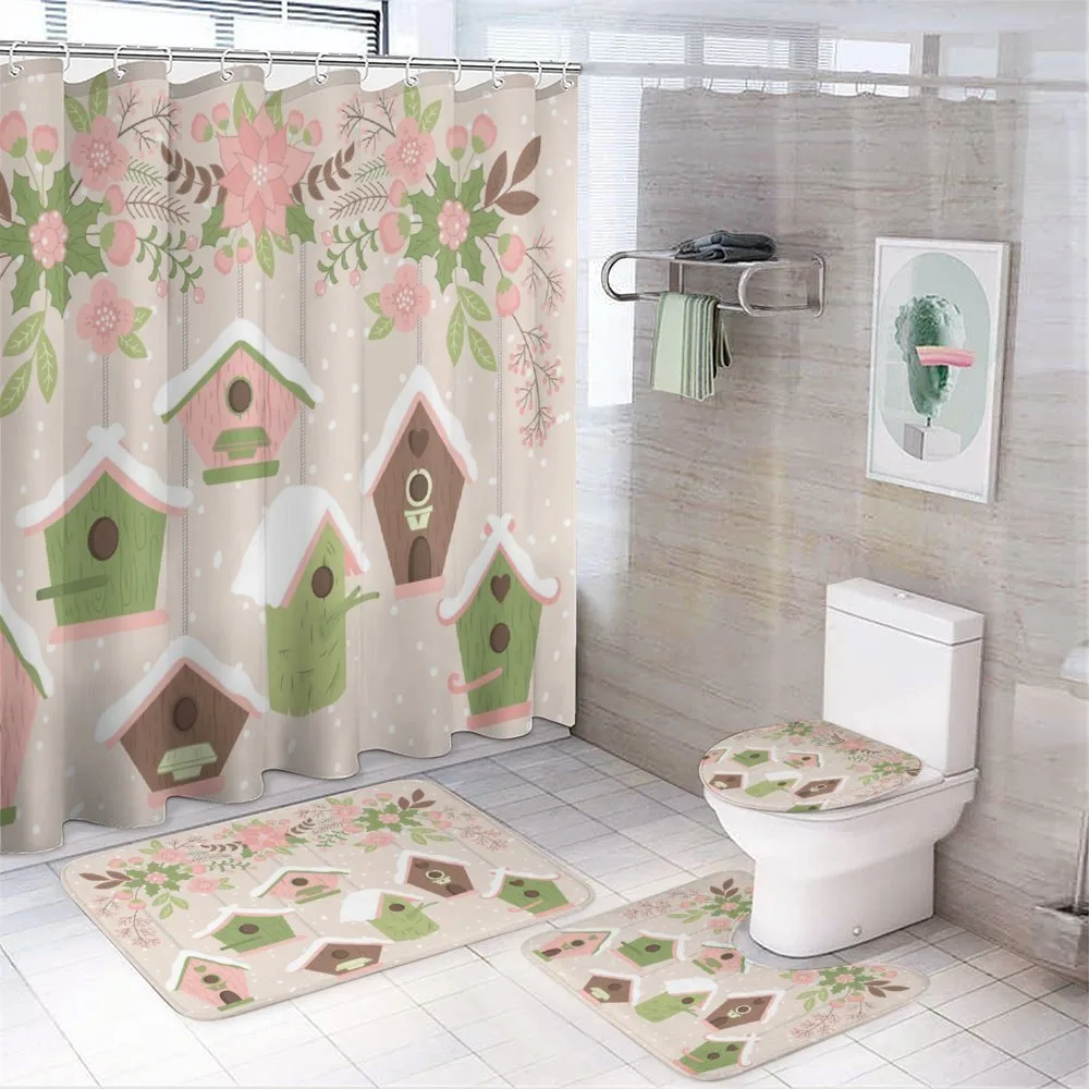 Pastel Floral Snow Nest — 4-Piece Bathroom Set preview