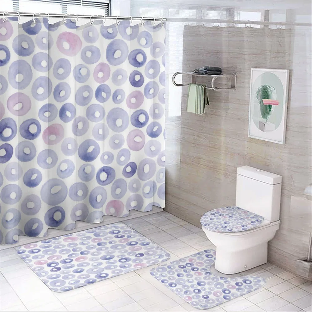 Pastel Rounded Shapes — 4-Piece Bathroom Set preview