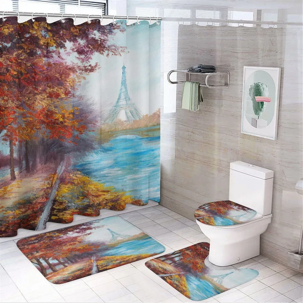 Eiffel Tower from River — 4-Piece Bathroom Set preview