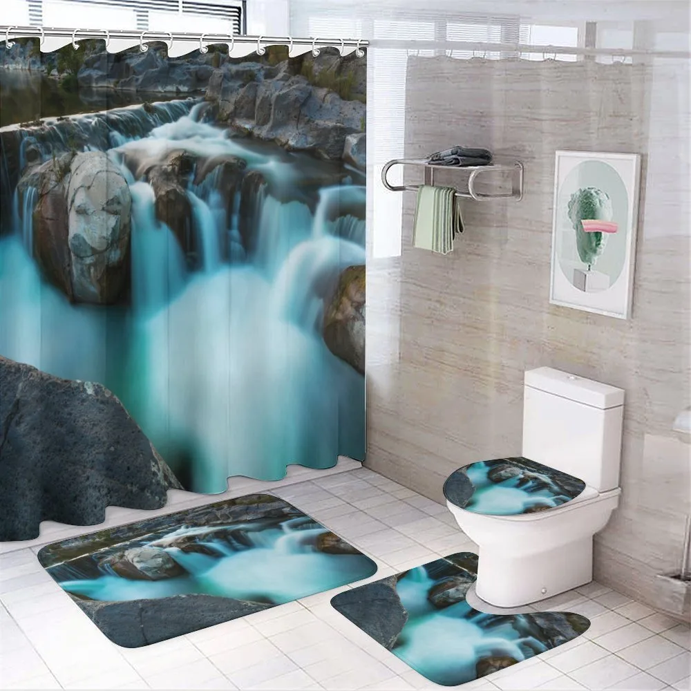 Waterfall Basalt Rocks — 4-Piece Bathroom Set preview