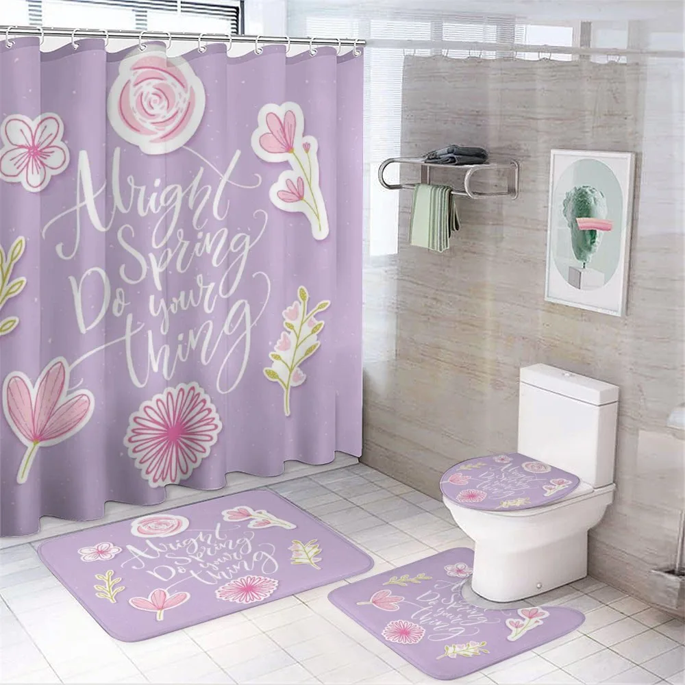 Spring Theme Funny Floral — 4-Piece Bathroom Set preview