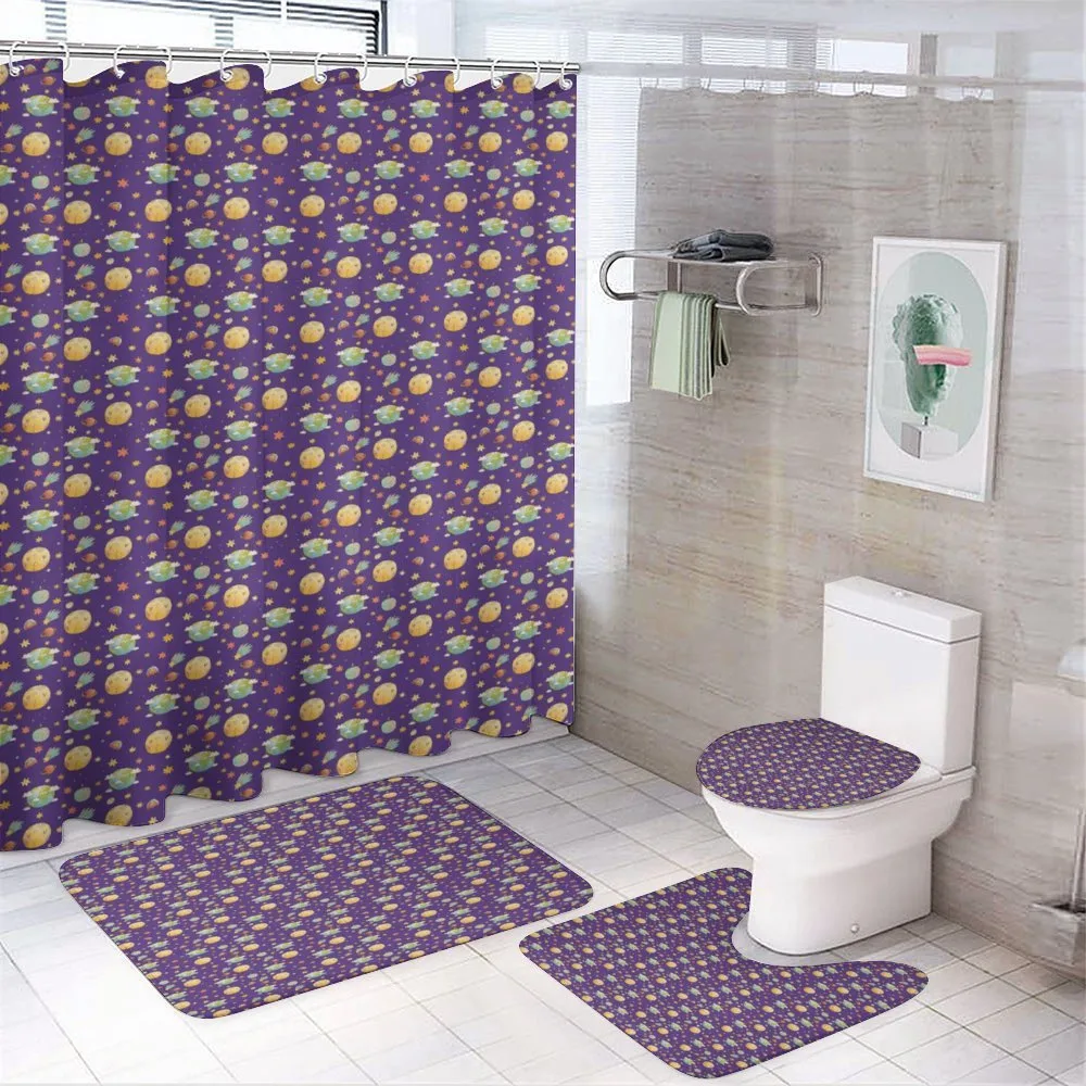 Watercolor Boy in Space — 4-Piece Bathroom Set preview