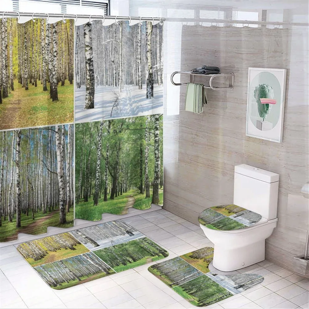 Fall Winter Birch Tree — 4-Piece Bathroom Set preview