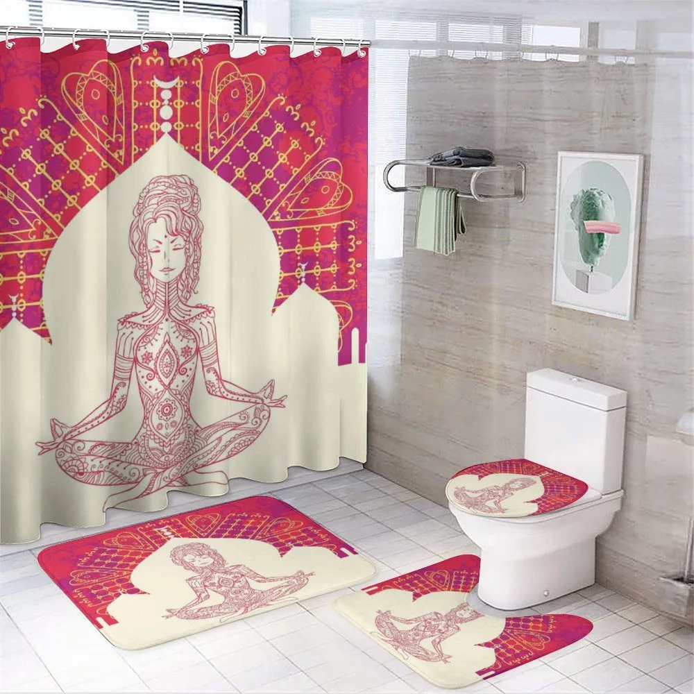 Mandala Meditation Girl — 4-Piece Bathroom Set preview