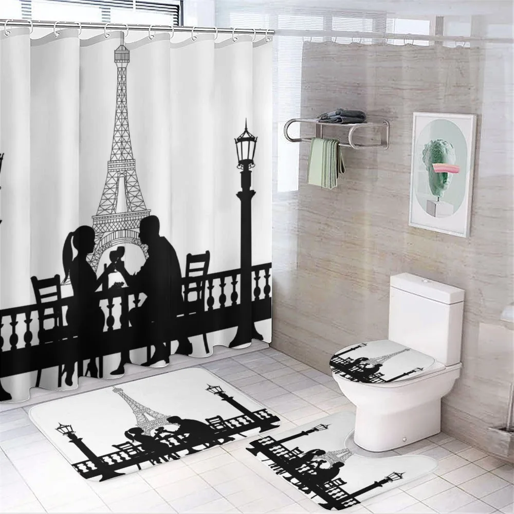 Couple in Dinner Paris — 4-Piece Bathroom Set preview