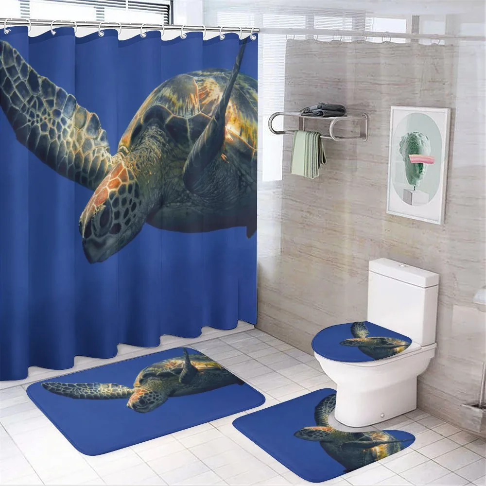 Sea Animal Swimming — 4-Piece Bathroom Set preview