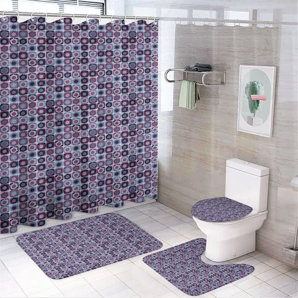 Colorful Flower Art Designs — 4-Piece Bathroom Set preview