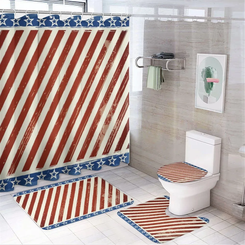 Old Glory Stripes — 4-Piece Bathroom Set preview