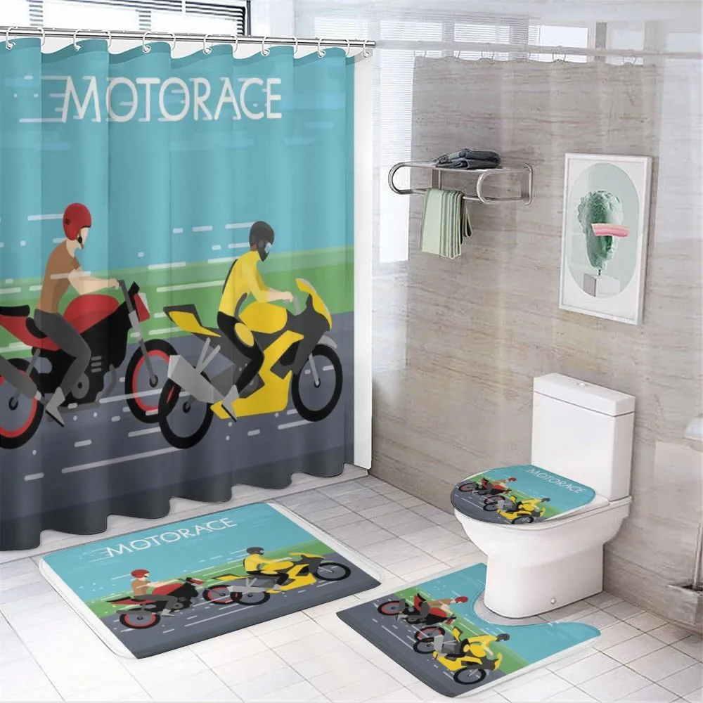 2 Bikers Racing — 4-Piece Bathroom Set preview