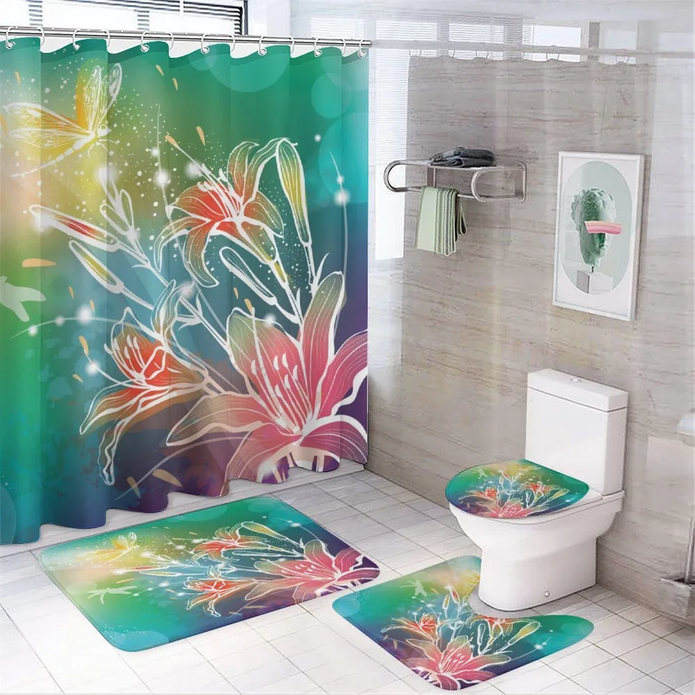 Digital Lilacs Dragonfly — 4-Piece Bathroom Set preview