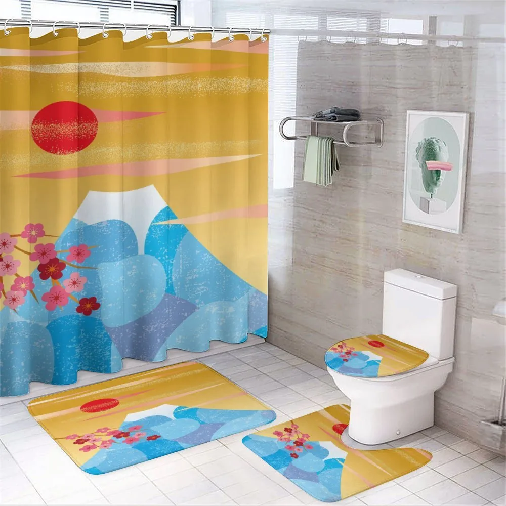 High Cliff Silhouette Flowers — 4-Piece Bathroom Set preview