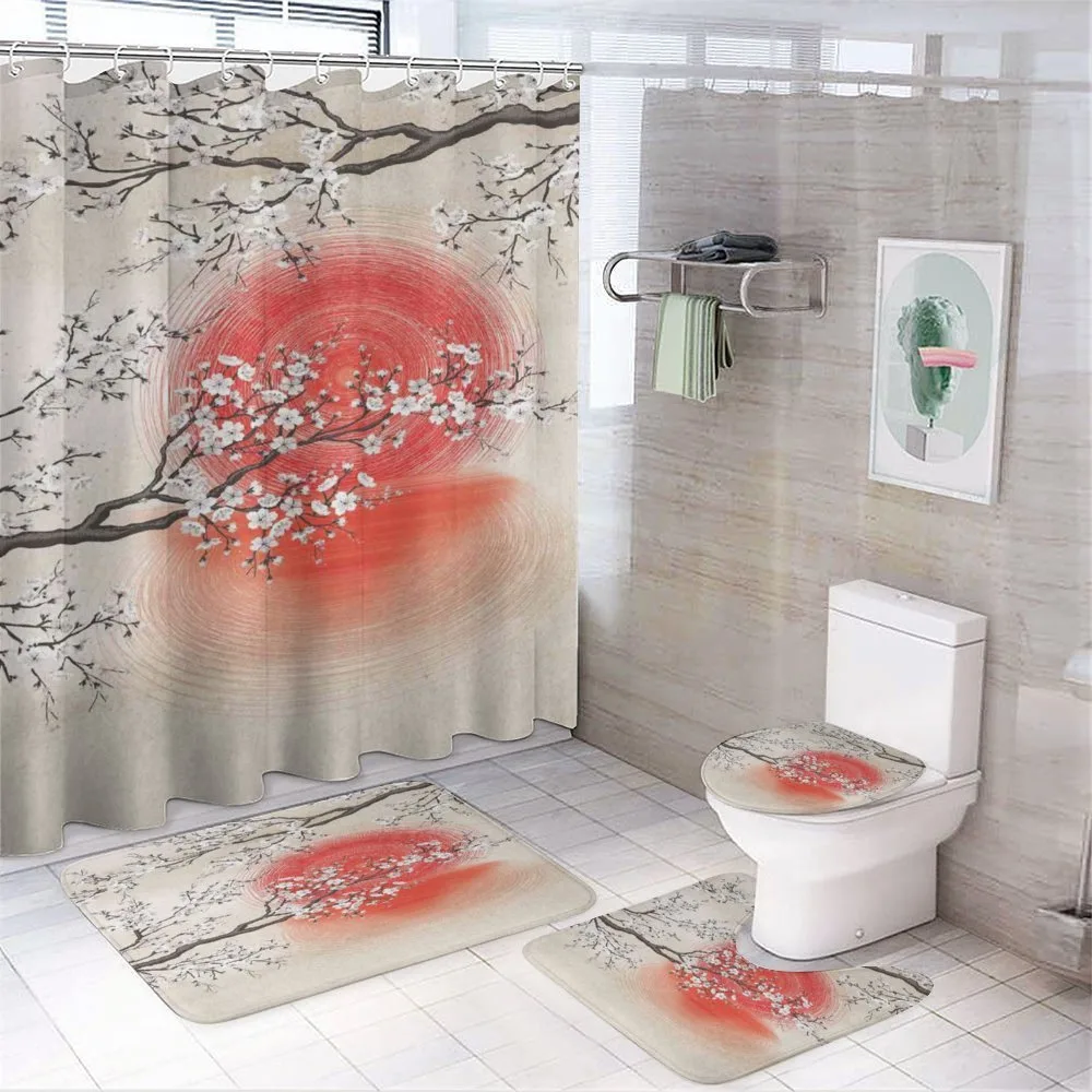 Japanese Sakura Art — 4-Piece Bathroom Set preview