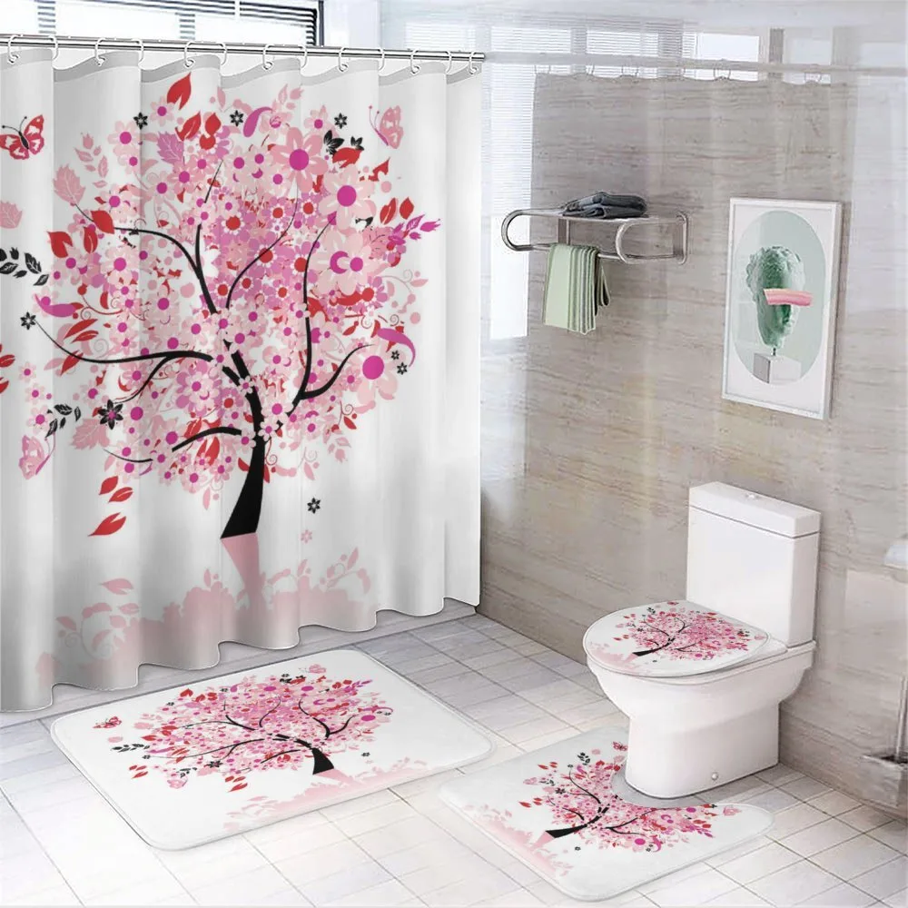 Abstract Tree and Flowers — 4-Piece Bathroom Set preview