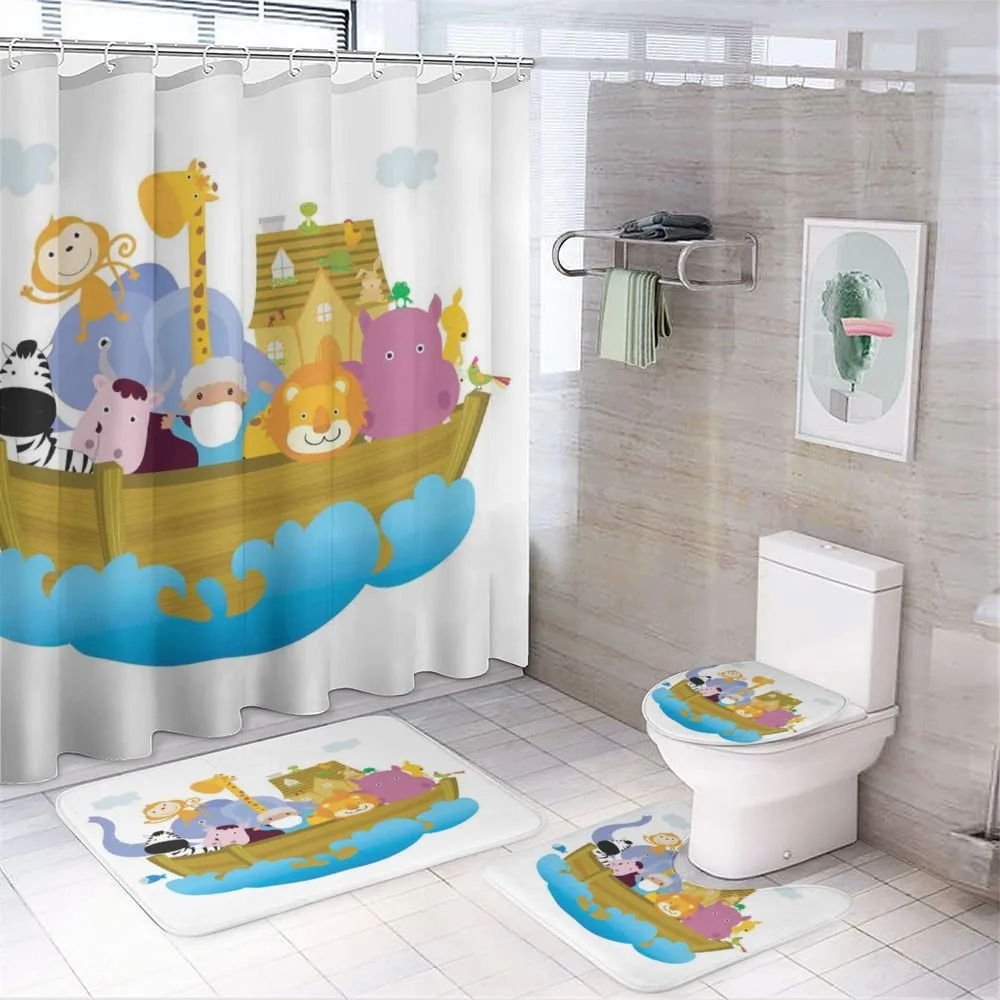 Boat Journey Cartoon — 4-Piece Bathroom Set preview