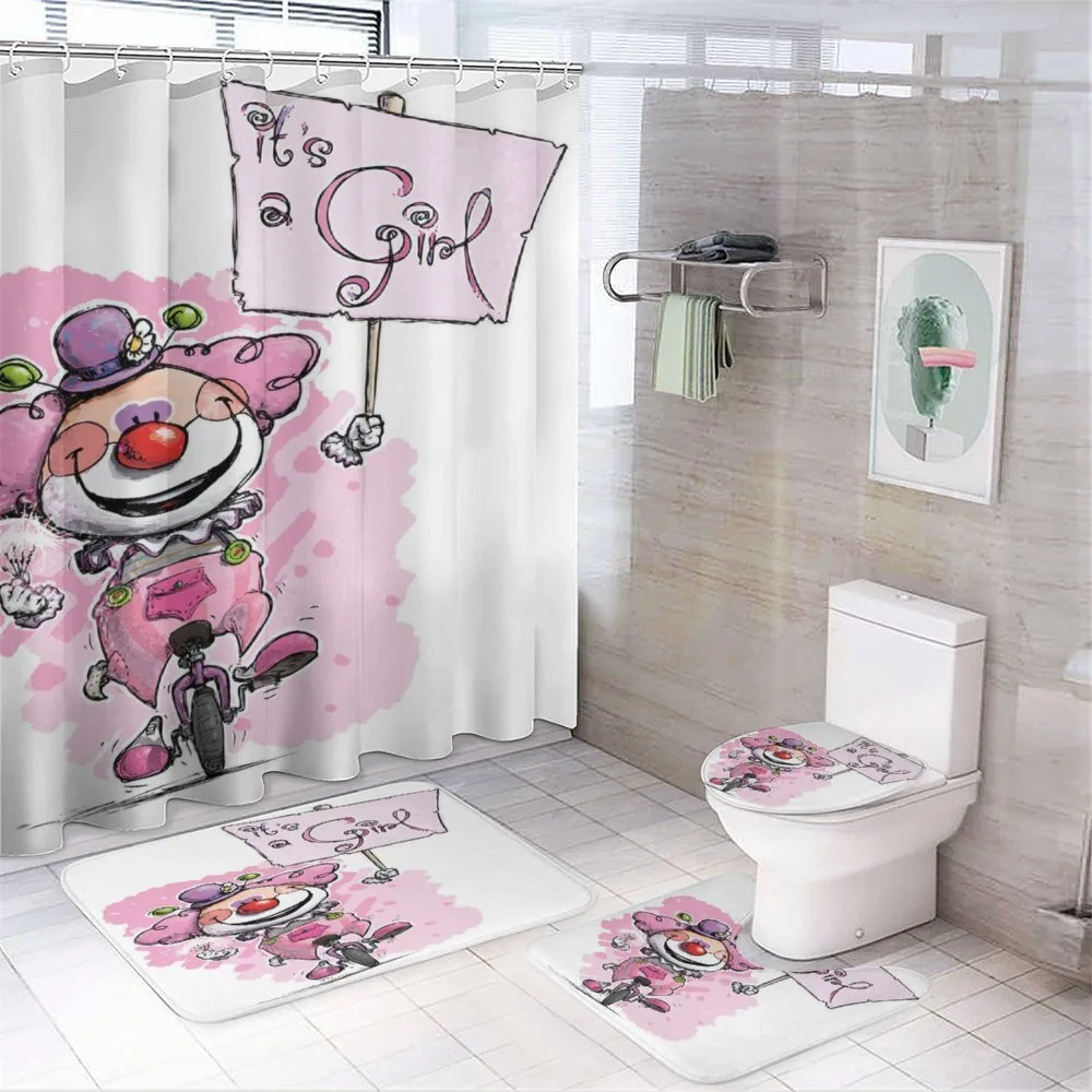 Clown Unicycle Gender — 4-Piece Bathroom Set preview