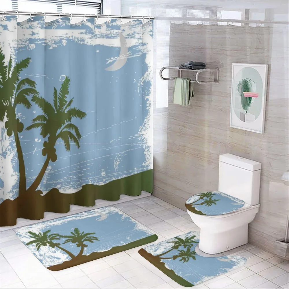 Grunge Island at Night — 4-Piece Bathroom Set preview
