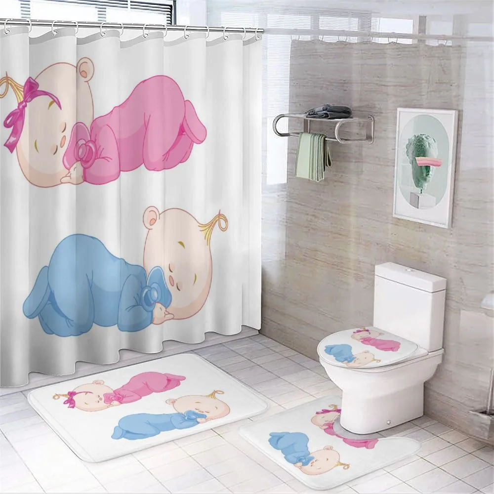 2 Charming Twins Asleep — 4-Piece Bathroom Set preview