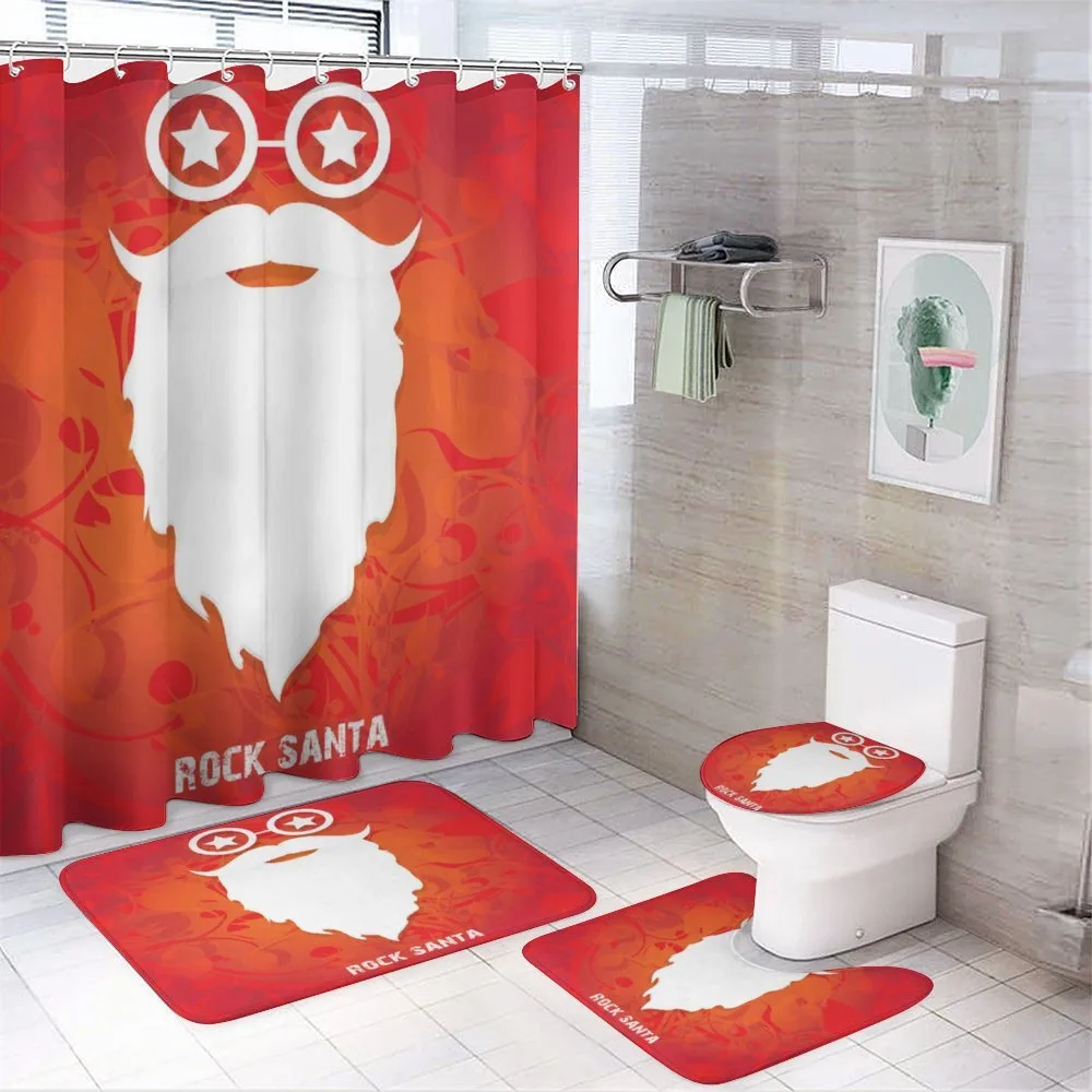 Rock Santa Claus Xmas — 4-Piece Bathroom Set preview