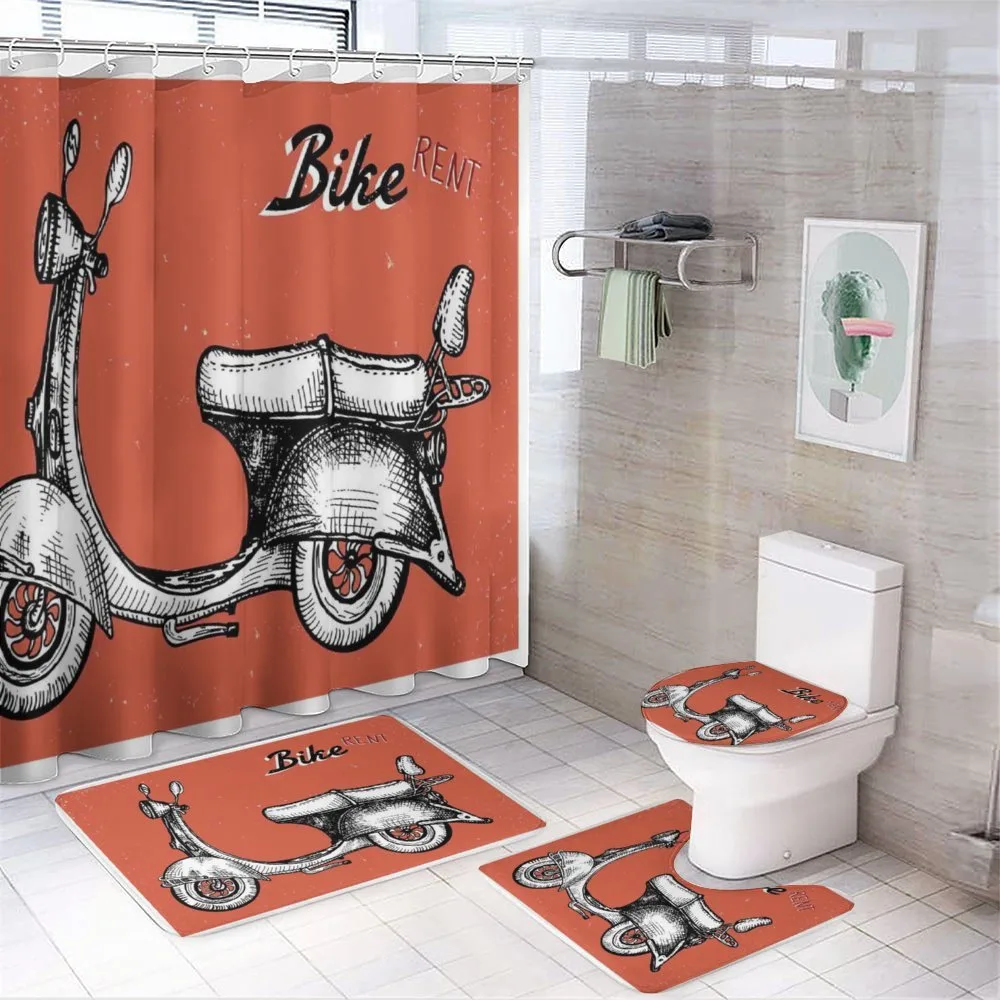 Scooter Bicycle Sign — 4-Piece Bathroom Set preview