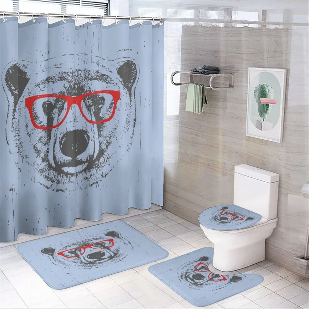 Whimsical Grunge Polar Bear — 4-Piece Bathroom Set preview