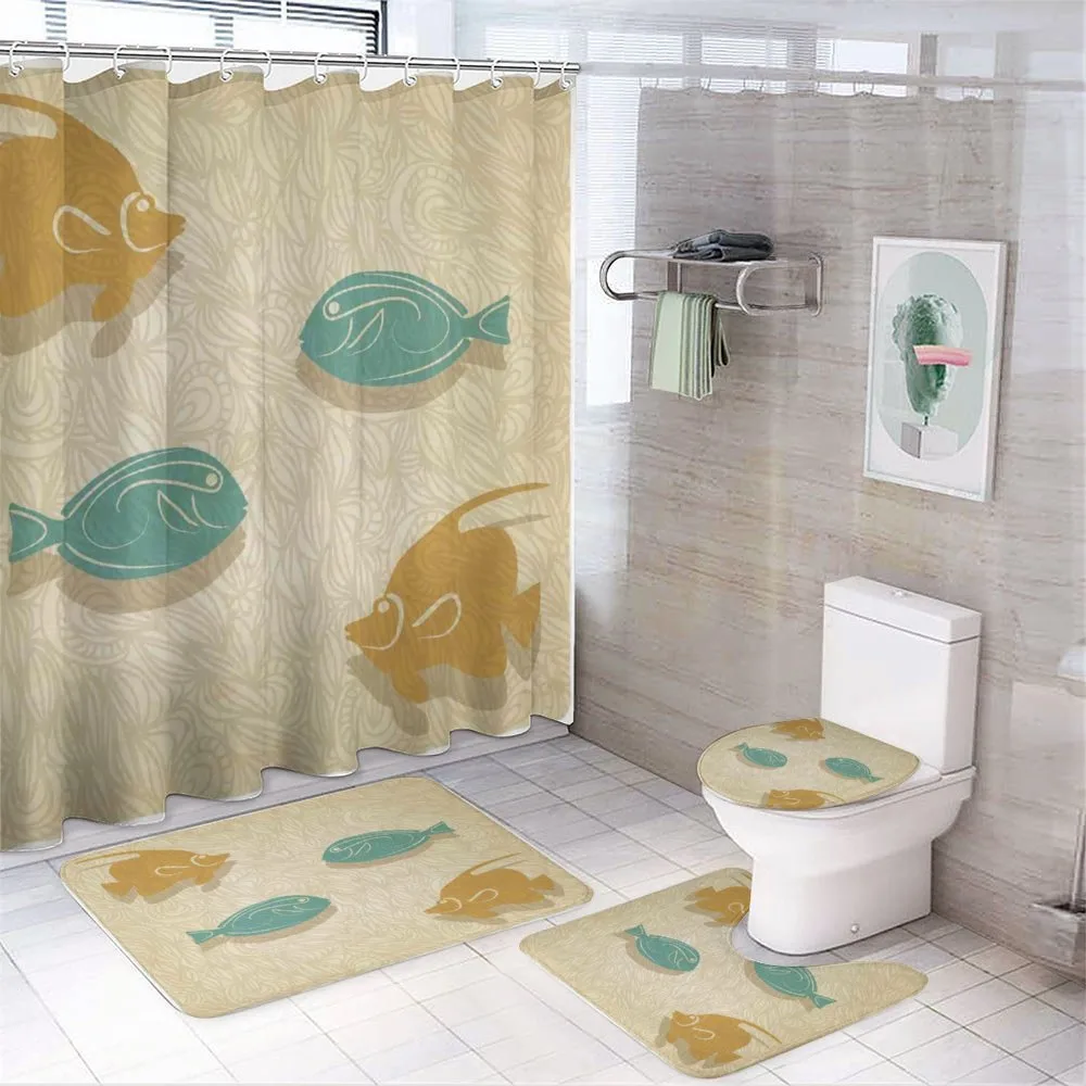 Aquarium Ocean Waves — 4-Piece Bathroom Set preview