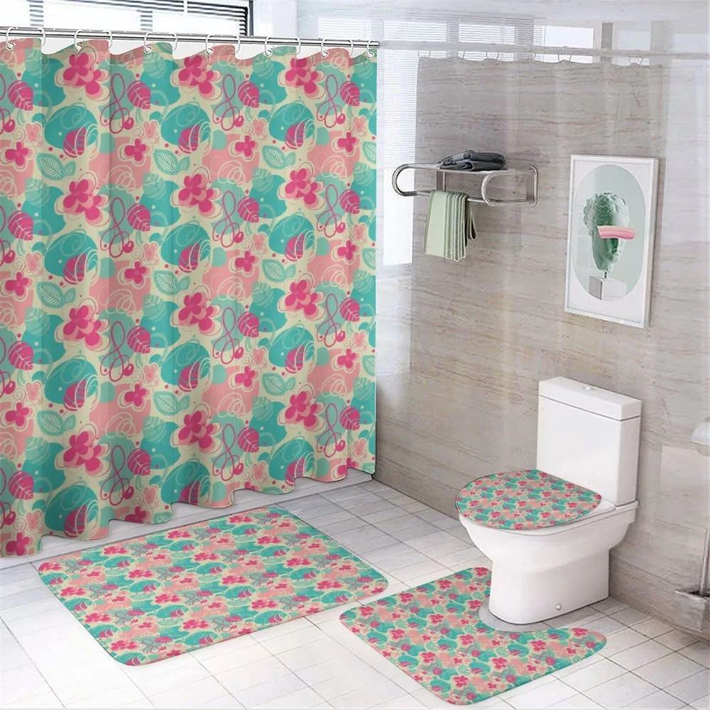 Retro Vibrant Branches — 4-Piece Bathroom Set preview