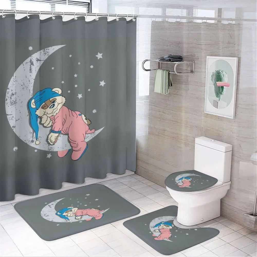 Baby Sleeping on the Moon — 4-Piece Bathroom Set preview