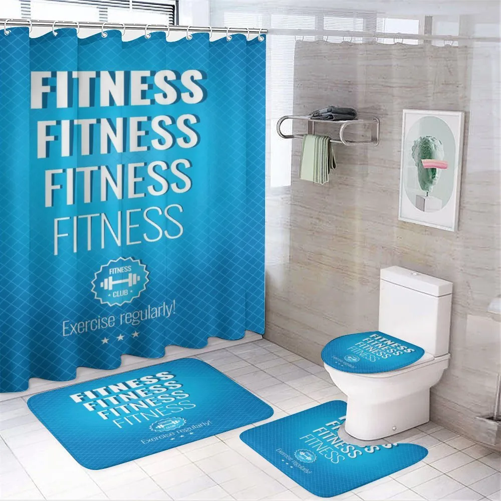 Motivational Checkered — 4-Piece Bathroom Set preview