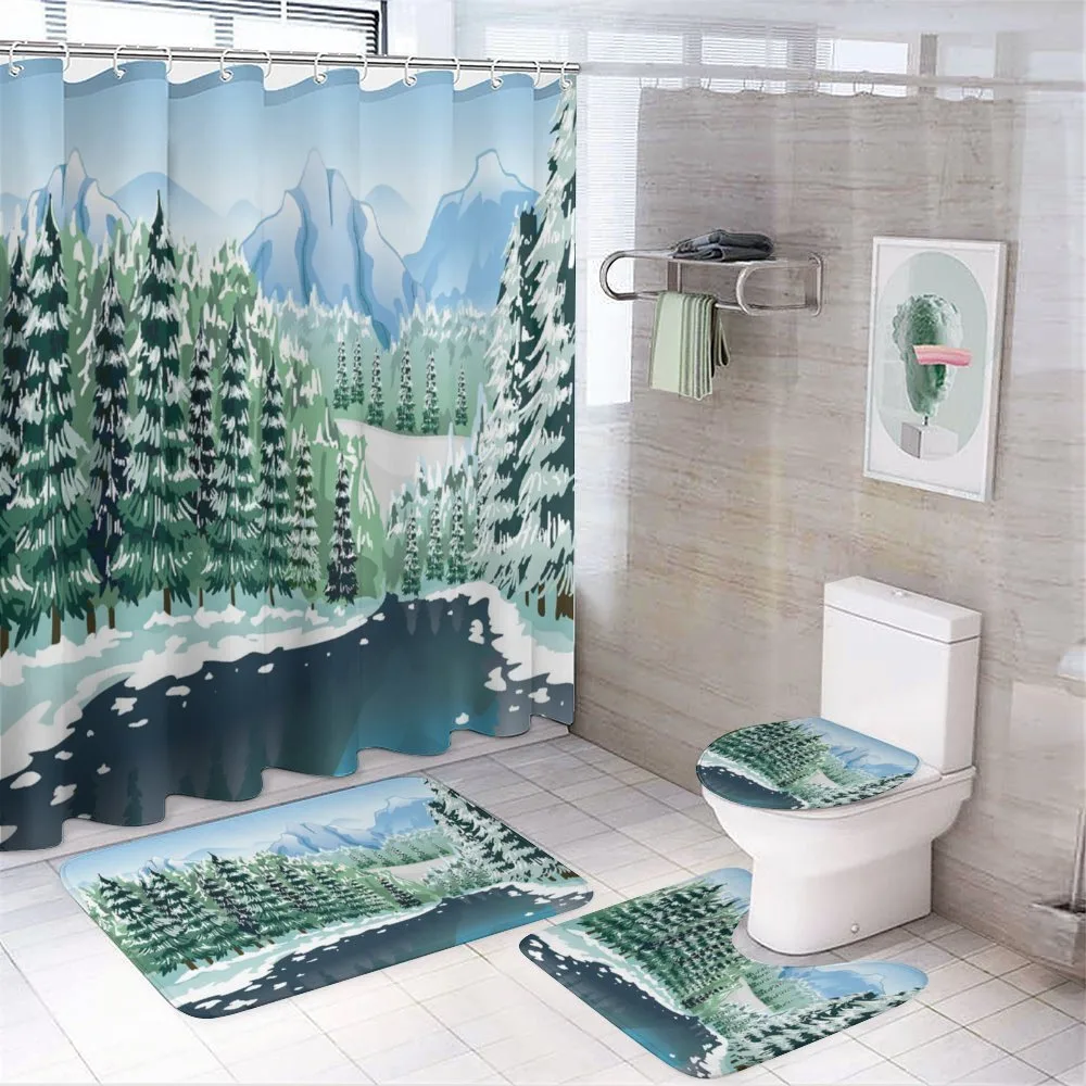 Winter Season Trees — 4-Piece Bathroom Set preview
