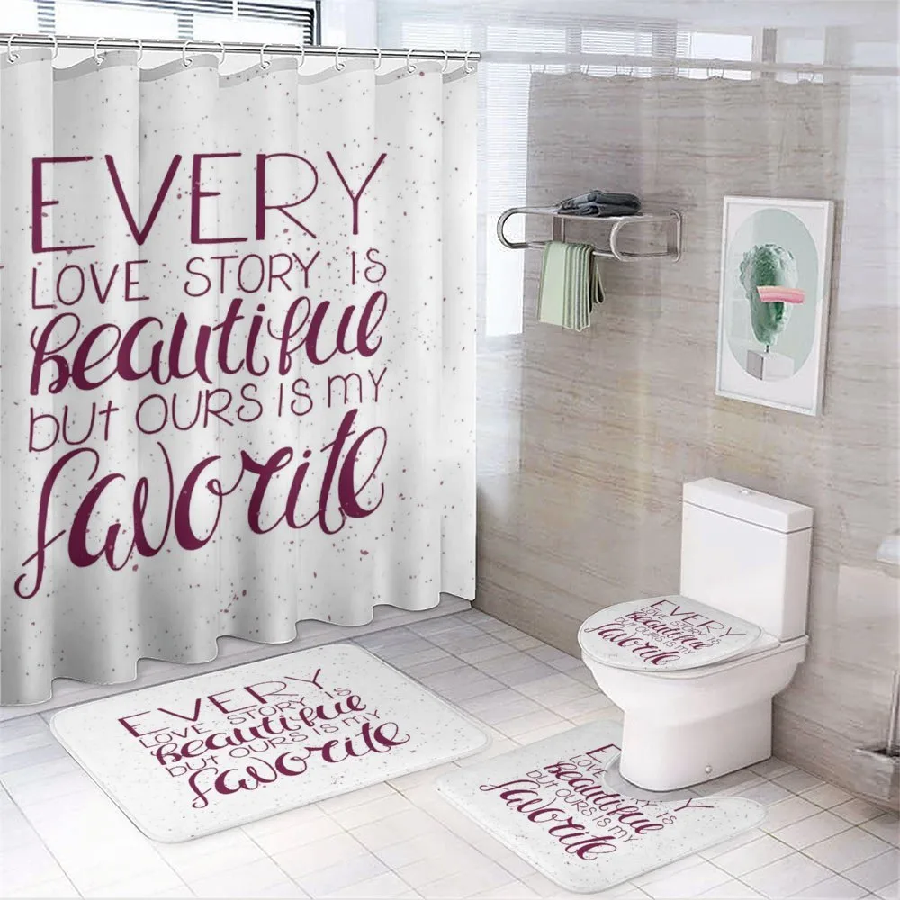 Romance Words Our Story — 4-Piece Bathroom Set preview