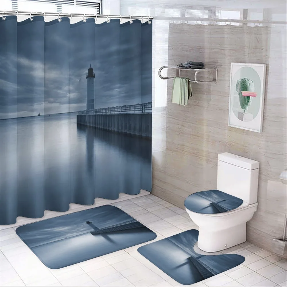 Lighthouse Overcast Sky — 4-Piece Bathroom Set preview