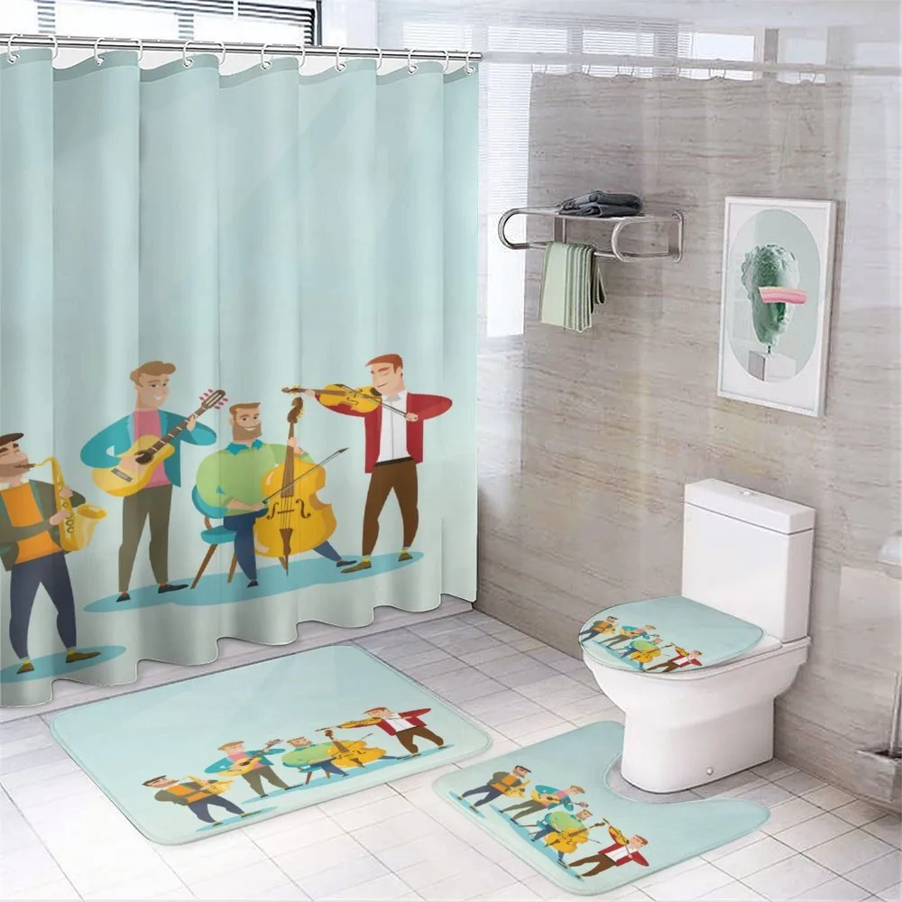 Cartoon Happy Band Concert — 4-Piece Bathroom Set preview