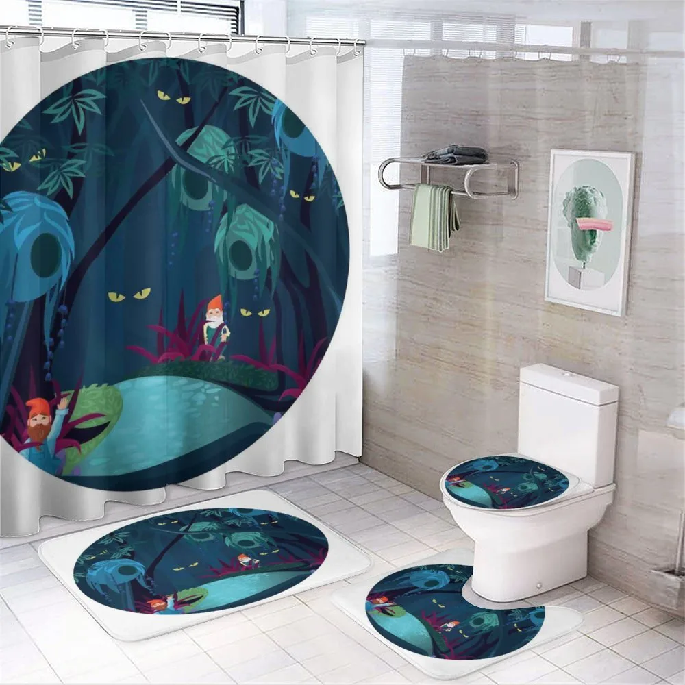 Scary Eyes Deep in the Forest — 4-Piece Bathroom Set preview