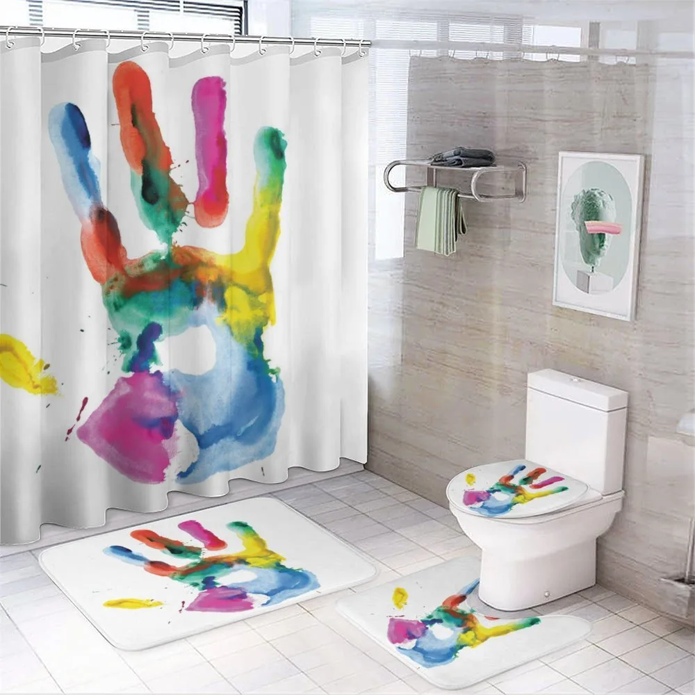 Colored Human Hand — 4-Piece Bathroom Set preview