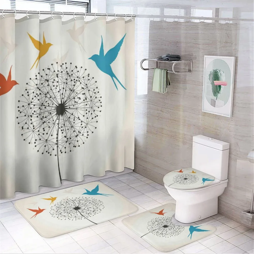 Dandelion and Swallows — 4-Piece Bathroom Set preview