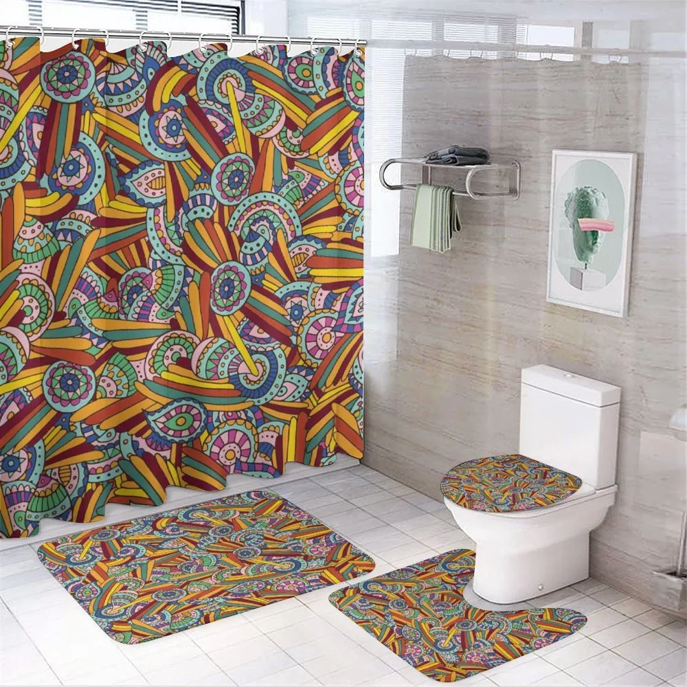 Funky Hippie Folk — 4-Piece Bathroom Set preview