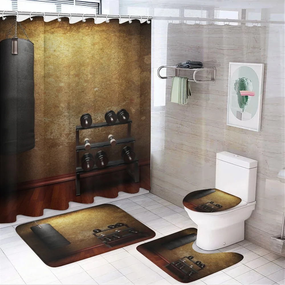 Gym Room and Dumbbells — 4-Piece Bathroom Set preview